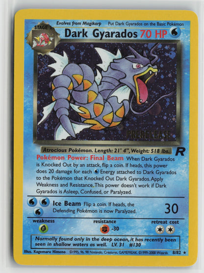Dark Gyarados (Prerelease) Promo Holo PR 08/82 NM - Partial Swirl