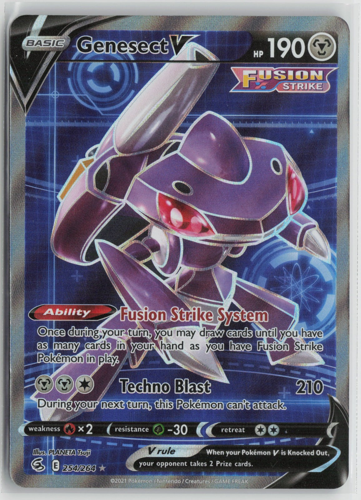 Genesect V (Full Art) Ultra Rare Holo SWSH08 254/264 NM- B