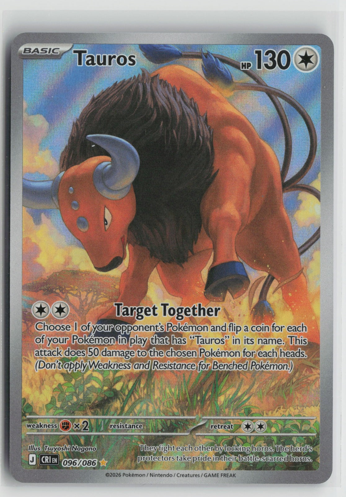 Tauros - Illustration Rare Holo CRI 096/086 NM