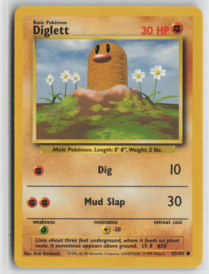 Diglett Common Base Set 047/102 LP