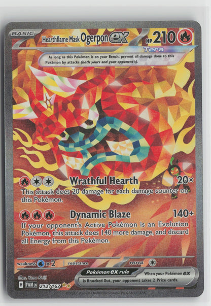 Hearthflame Mask Ogerpon ex Special Illustration Rare Holo TWM 212/167 NM