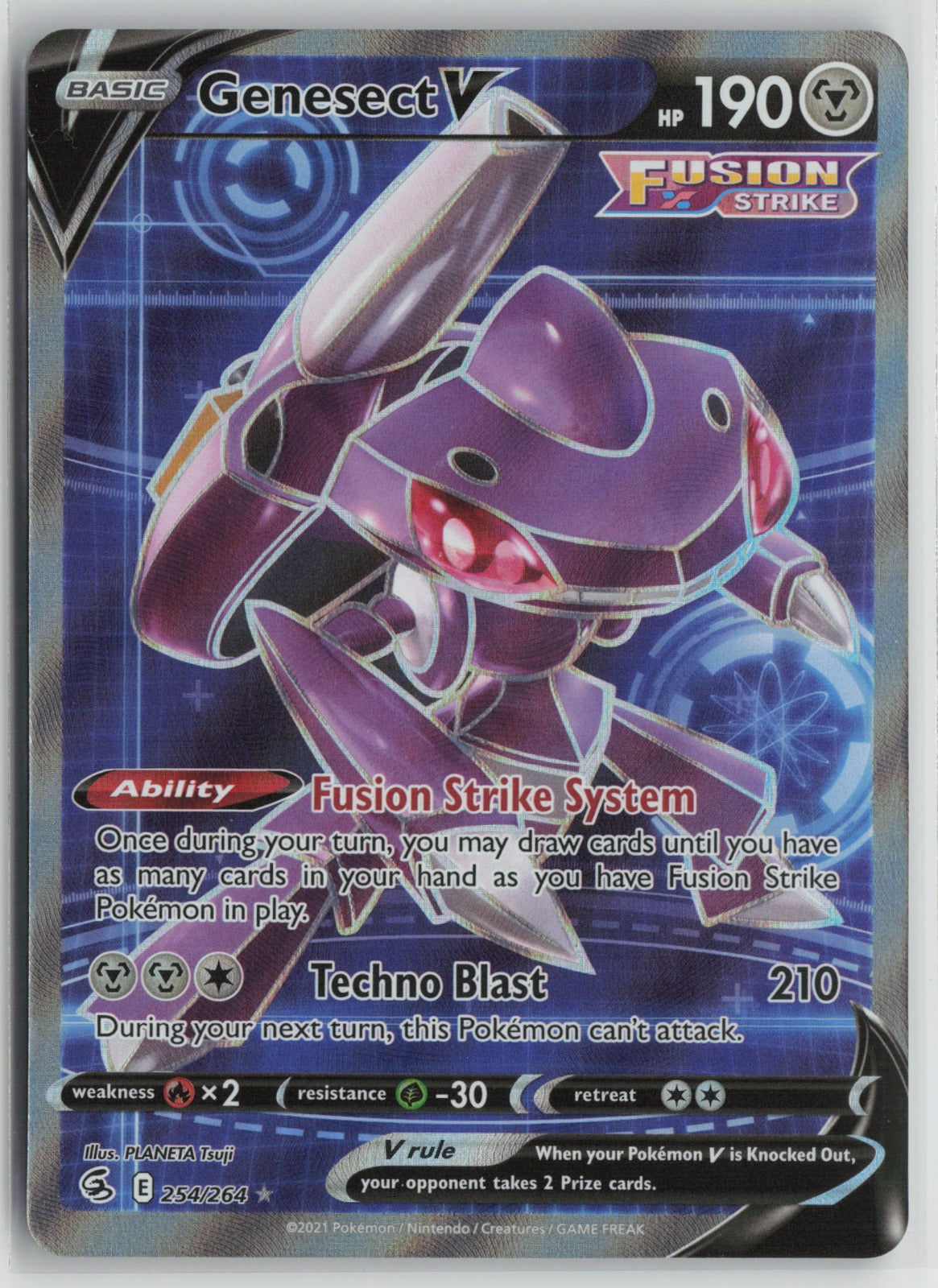 Genesect V (Full Art) Ultra Rare Holo SWSH08 254/264 NM- A