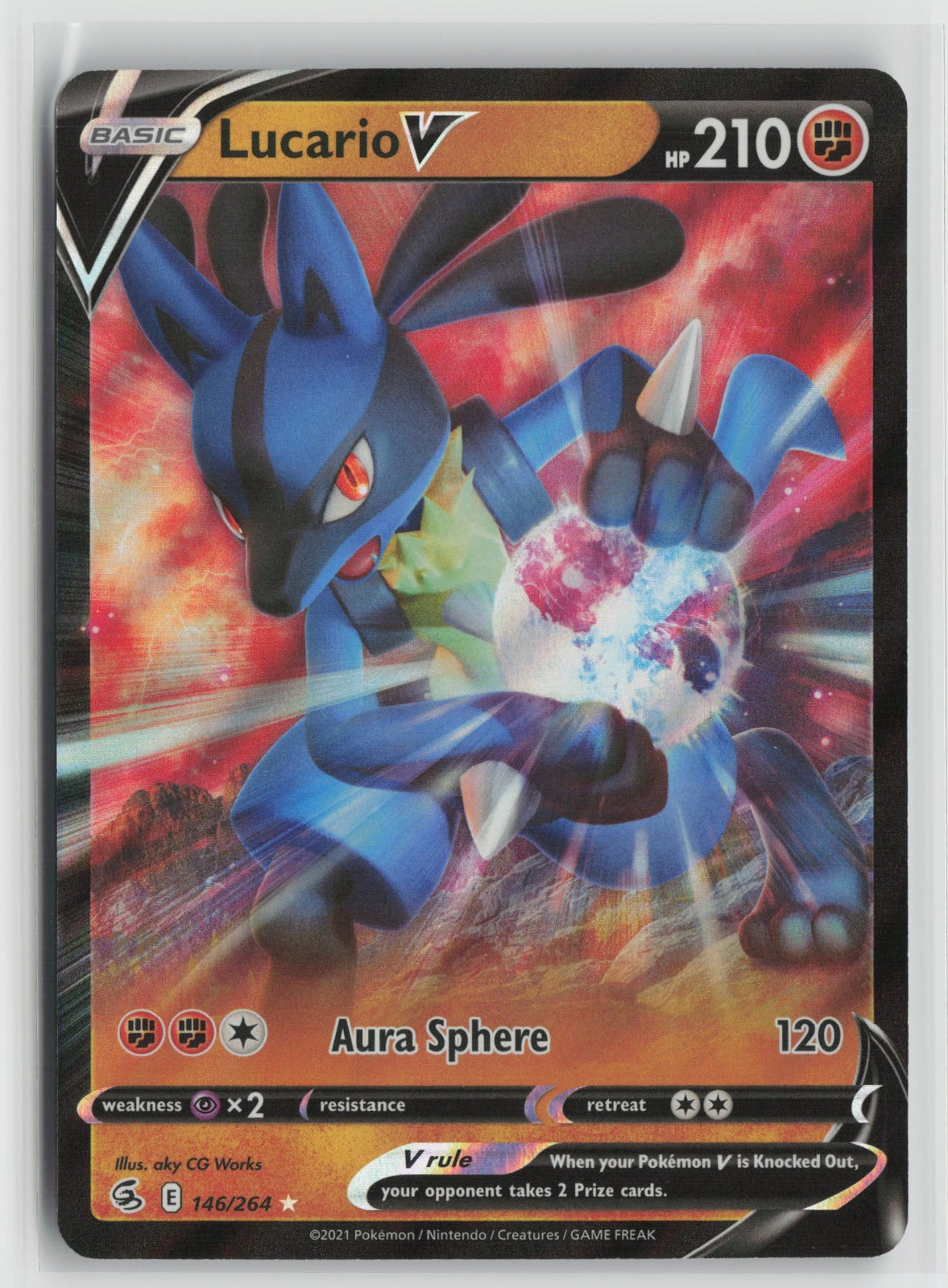 Lucario V Ultra Rare Holo SWSH08 146/264 NM