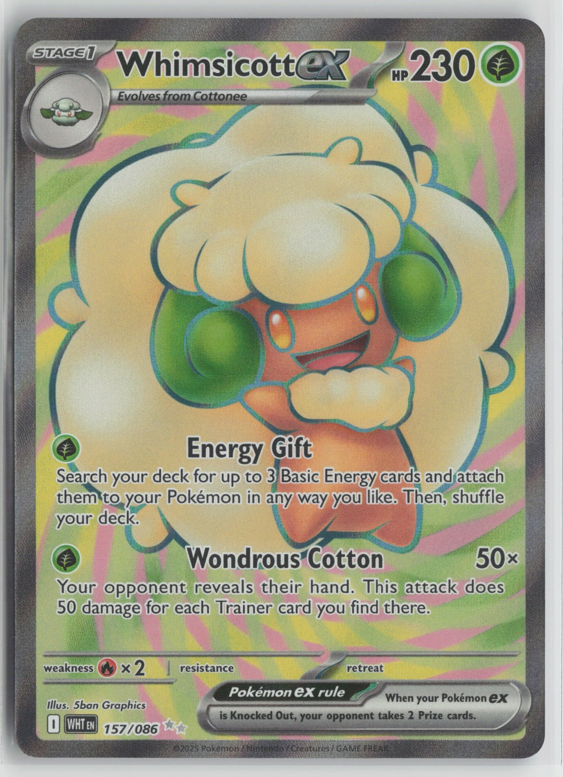 Whimsicott ex - Ultra Rare Holo WHT 157/086 NM