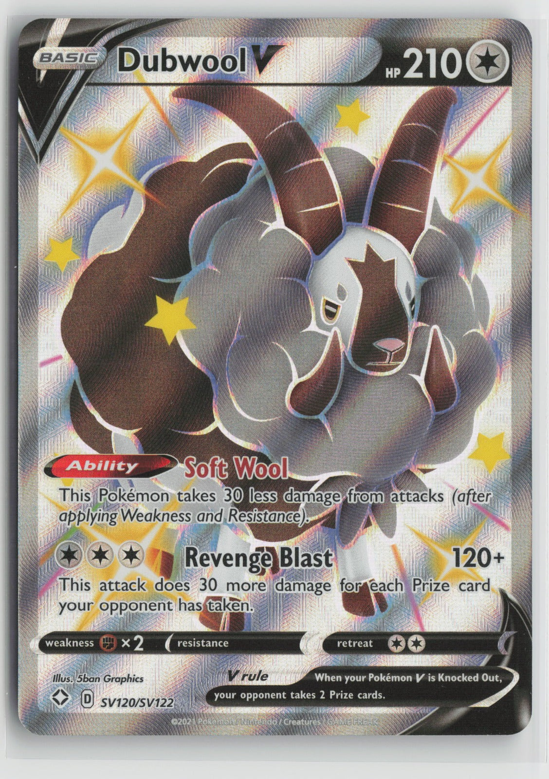 Dubwool V Shiny Holo Rare Holo SHFSV SV120/SV122 NM