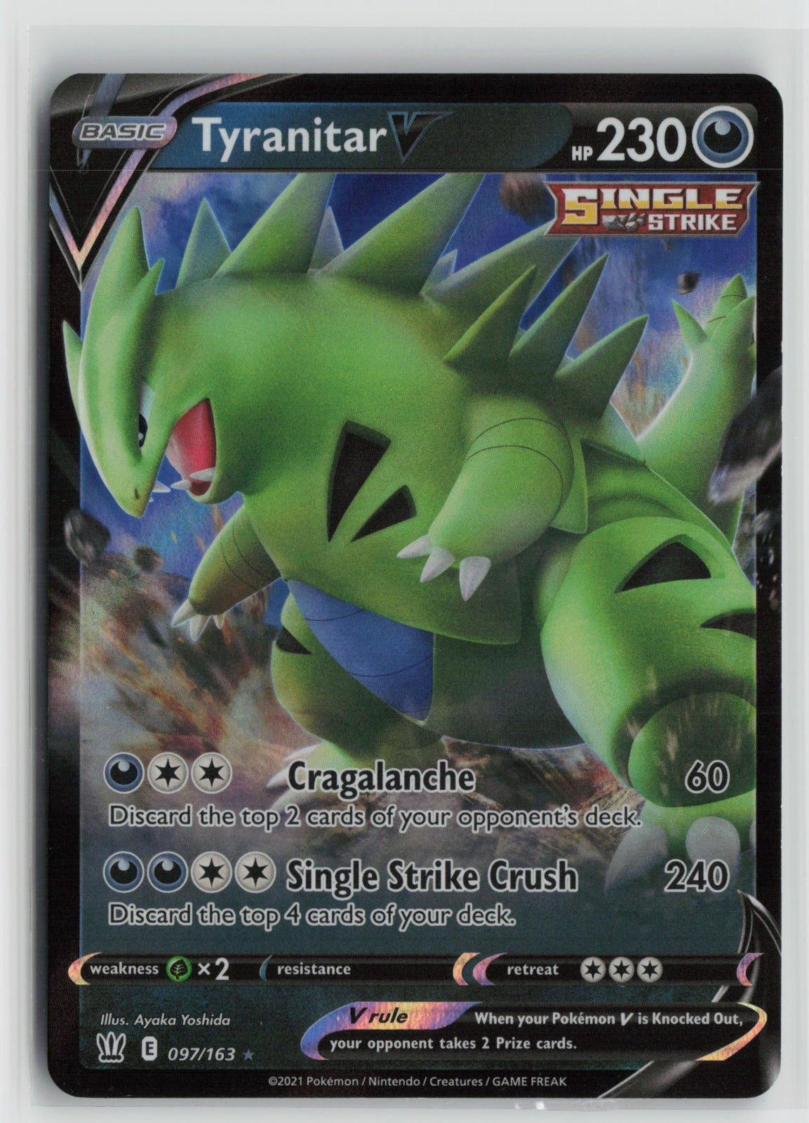 Tyranitar V Ultra Rare Holo SWSH05 097/163 NM