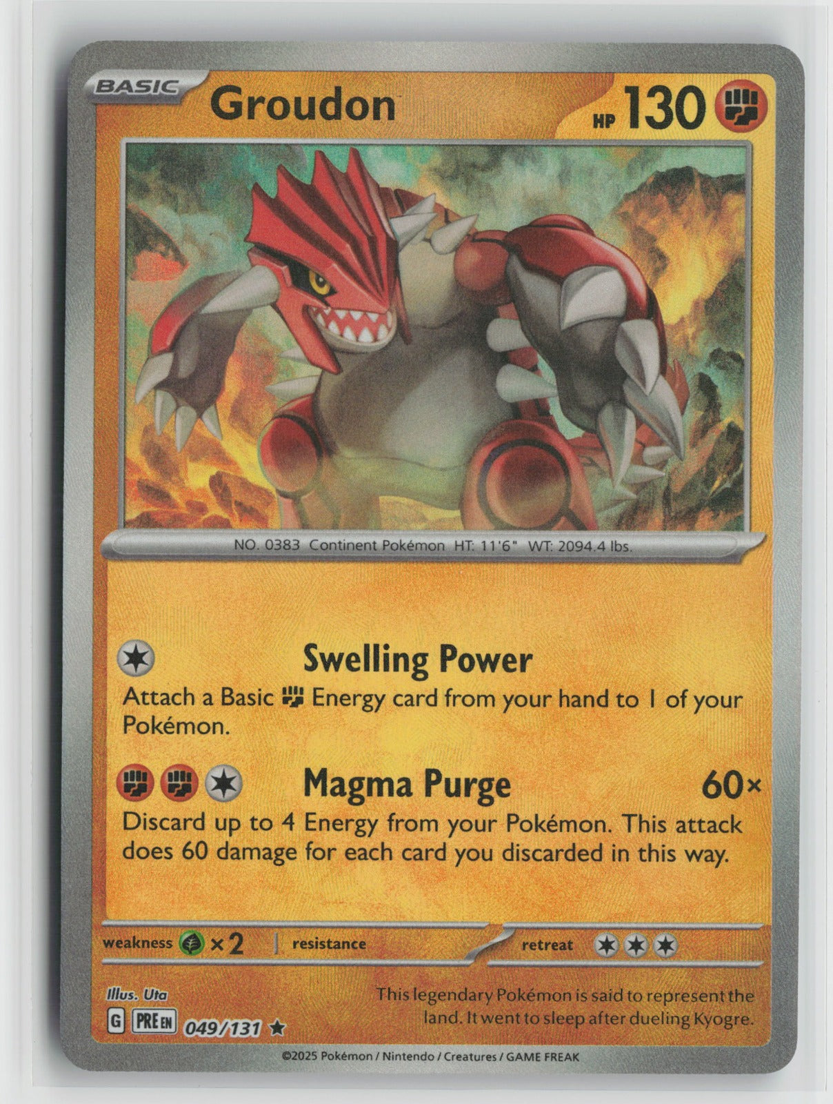 Groudon (Master Ball Pattern) Rare Holo PRE 049/131 NM