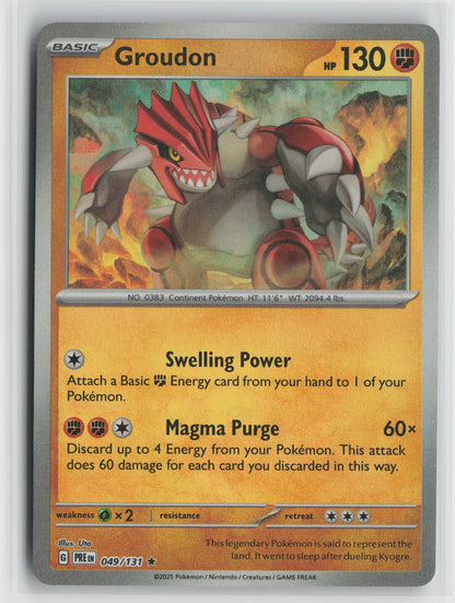 Groudon (Master Ball Pattern) Rare Holo PRE 049/131 NM