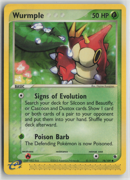 Wurmple Common Ruby and Sapphire 78/109 NM