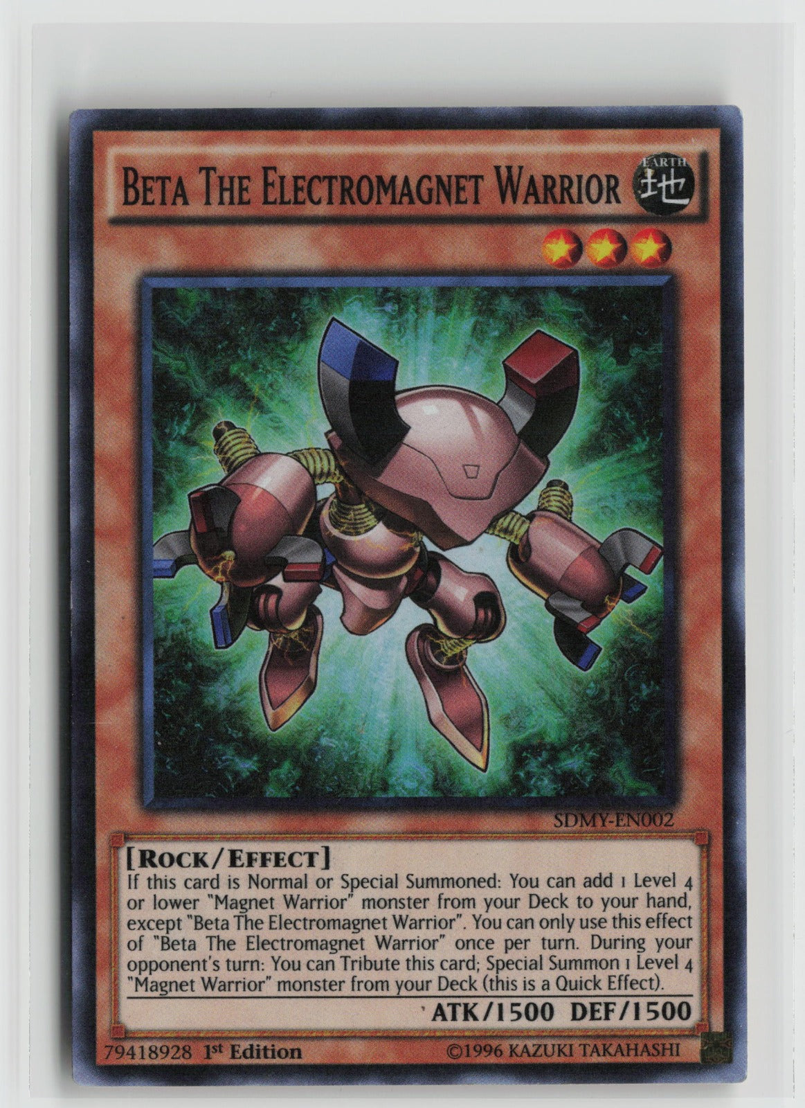 Beta The Electromagnet Warrior Super Rare 1st Edition SDMY SDMY-EN002 NM