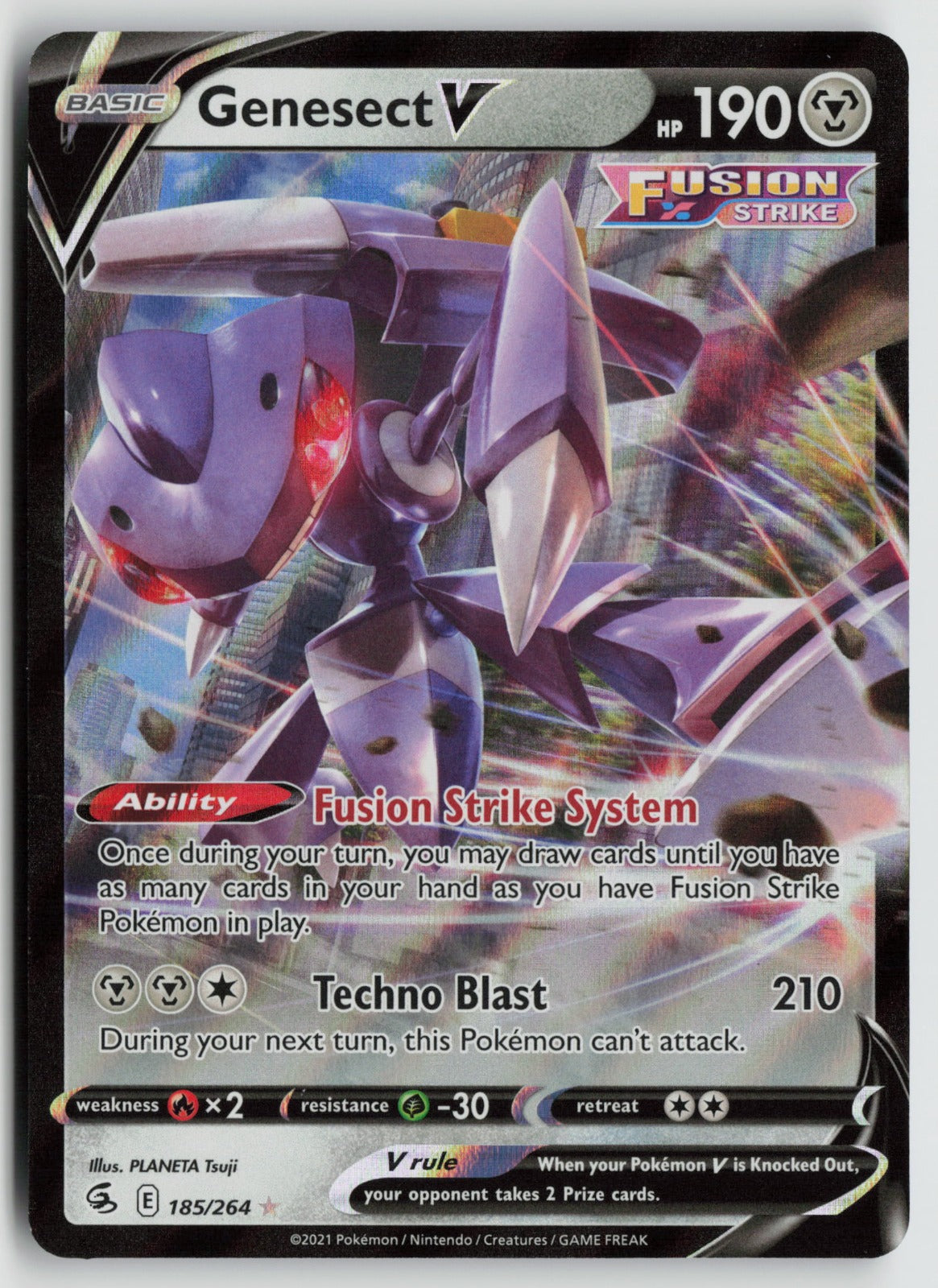 Genesect V Ultra Rare Holo SWSH08 185/264 NM