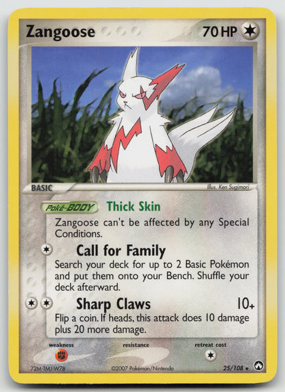 Zangoose Rare Normal PK 25/108 MP