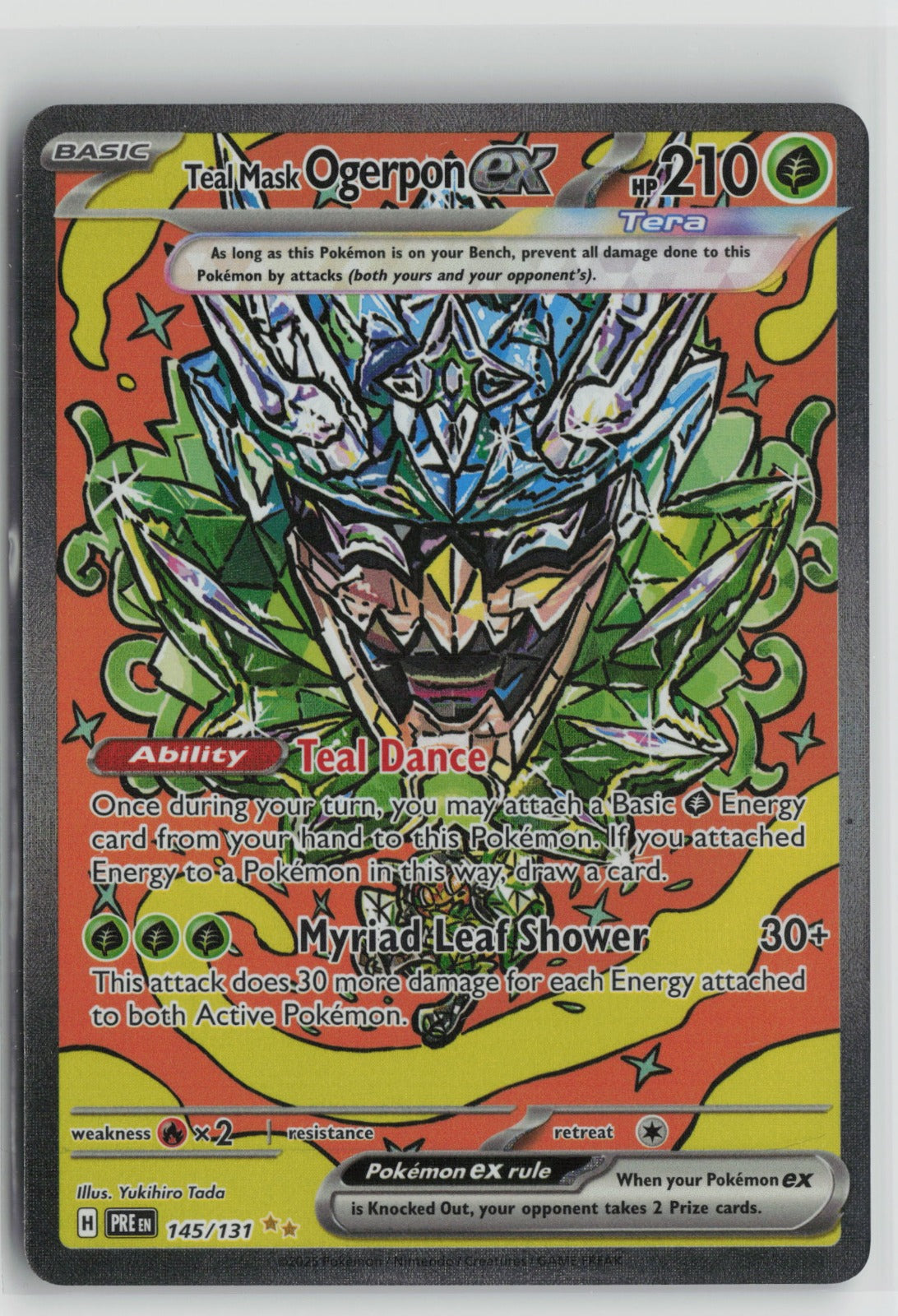 Teal Mask Ogerpon ex - Special Illustration Rare Holo PRE 145/131 NM
