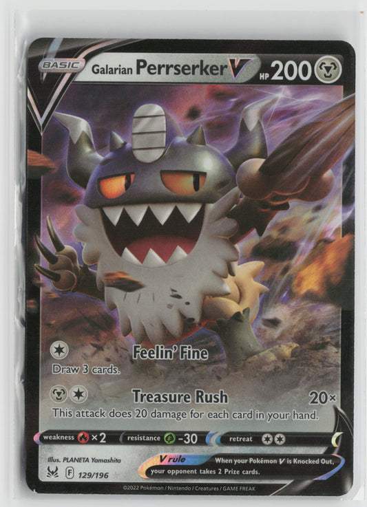 Galarian Perrserker V Ultra Rare Holo SWSH11 129/196 NM