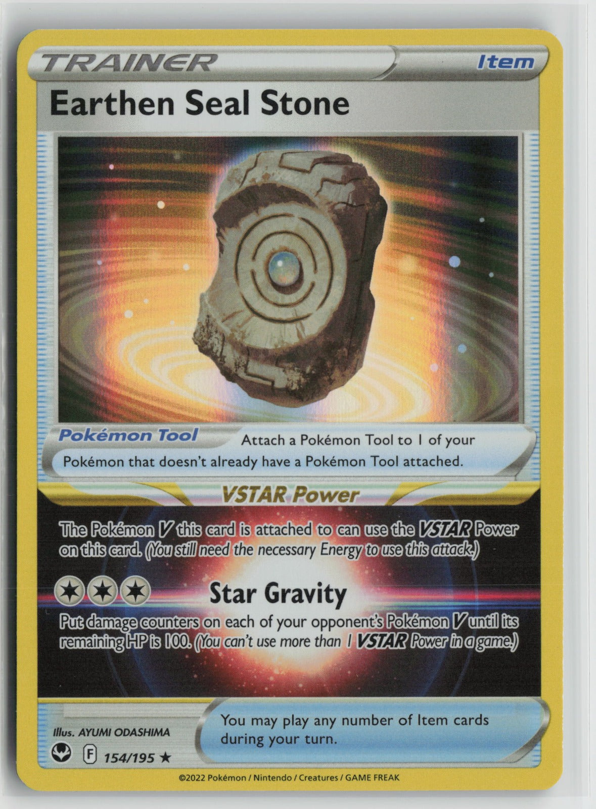 Earthen Seal Stone Holo Rare SWSH12 154/195 NM