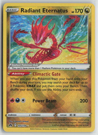 Radiant Eternatus Radiant Rare Crown Zenith 105/159 NM