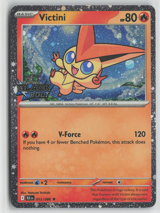 Victini (Black Bolt Stamped) Rare Holo MCAP 012/086 NM
