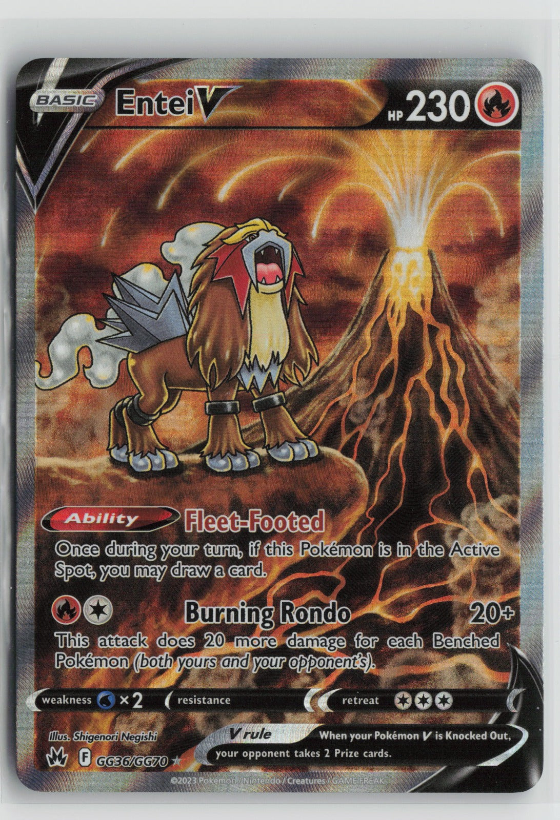 Entei V Ultra Rare Holo CRZ:GG GG36/GG70 NM
