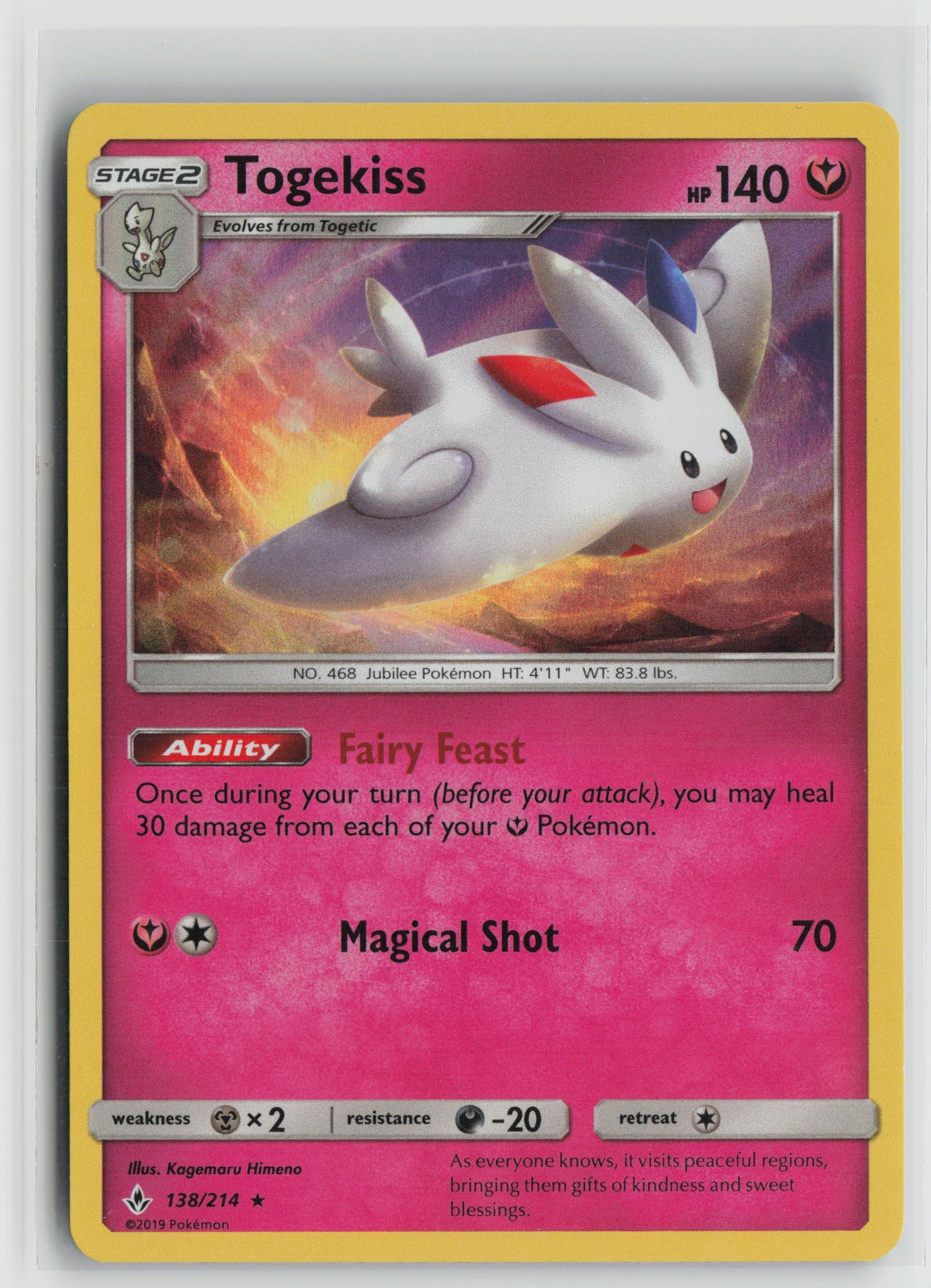 Togekiss Holo Rare Holo SM10 138/214 NM