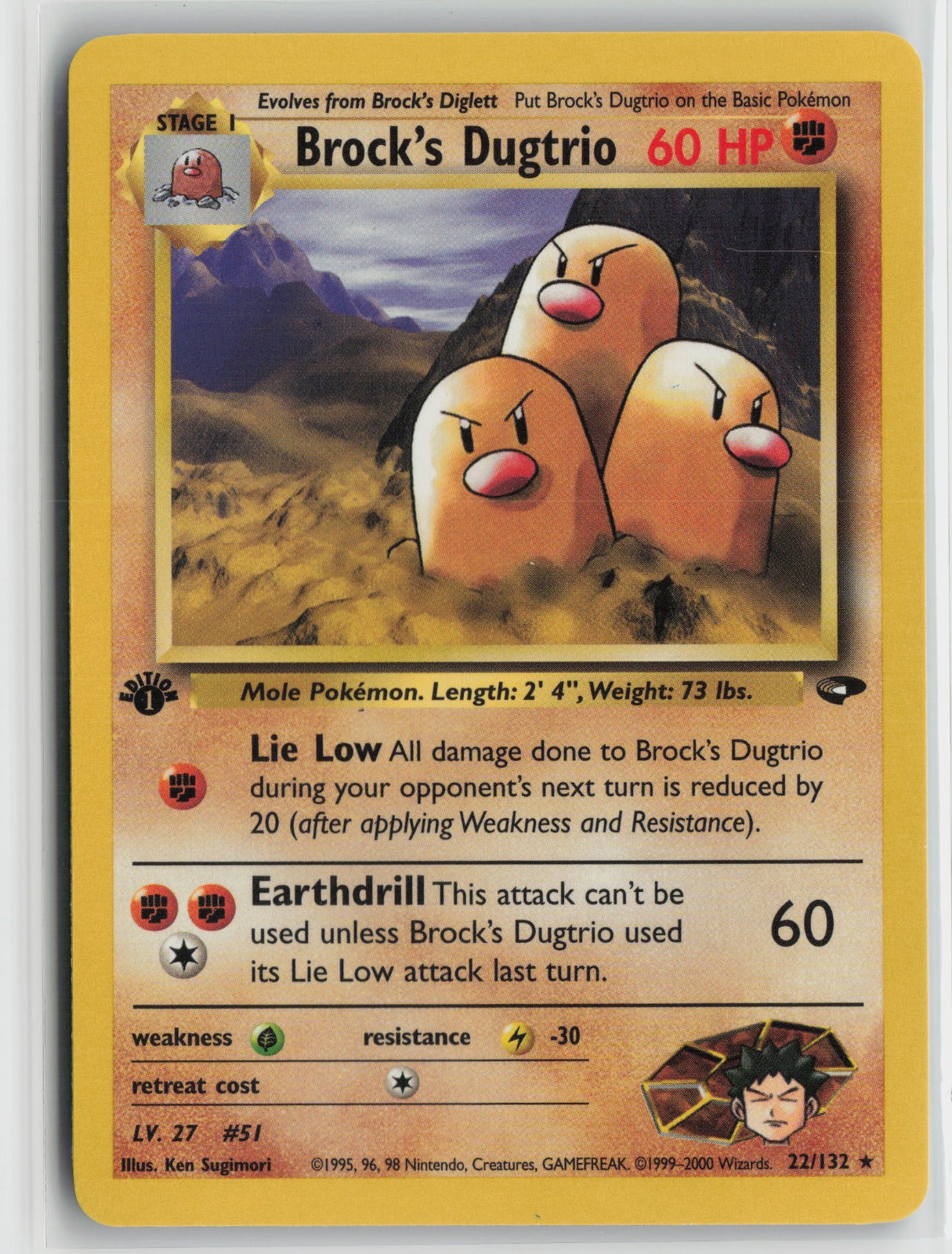 Brock's Dugtrio Rare 1st Edition G2 022/132 NM