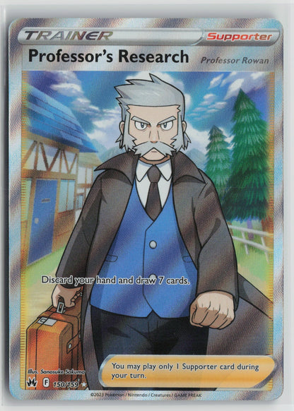 Professor's Research [Professor Rowan] Full Art Ultra Rare Holo CRZ 150/159 NM
