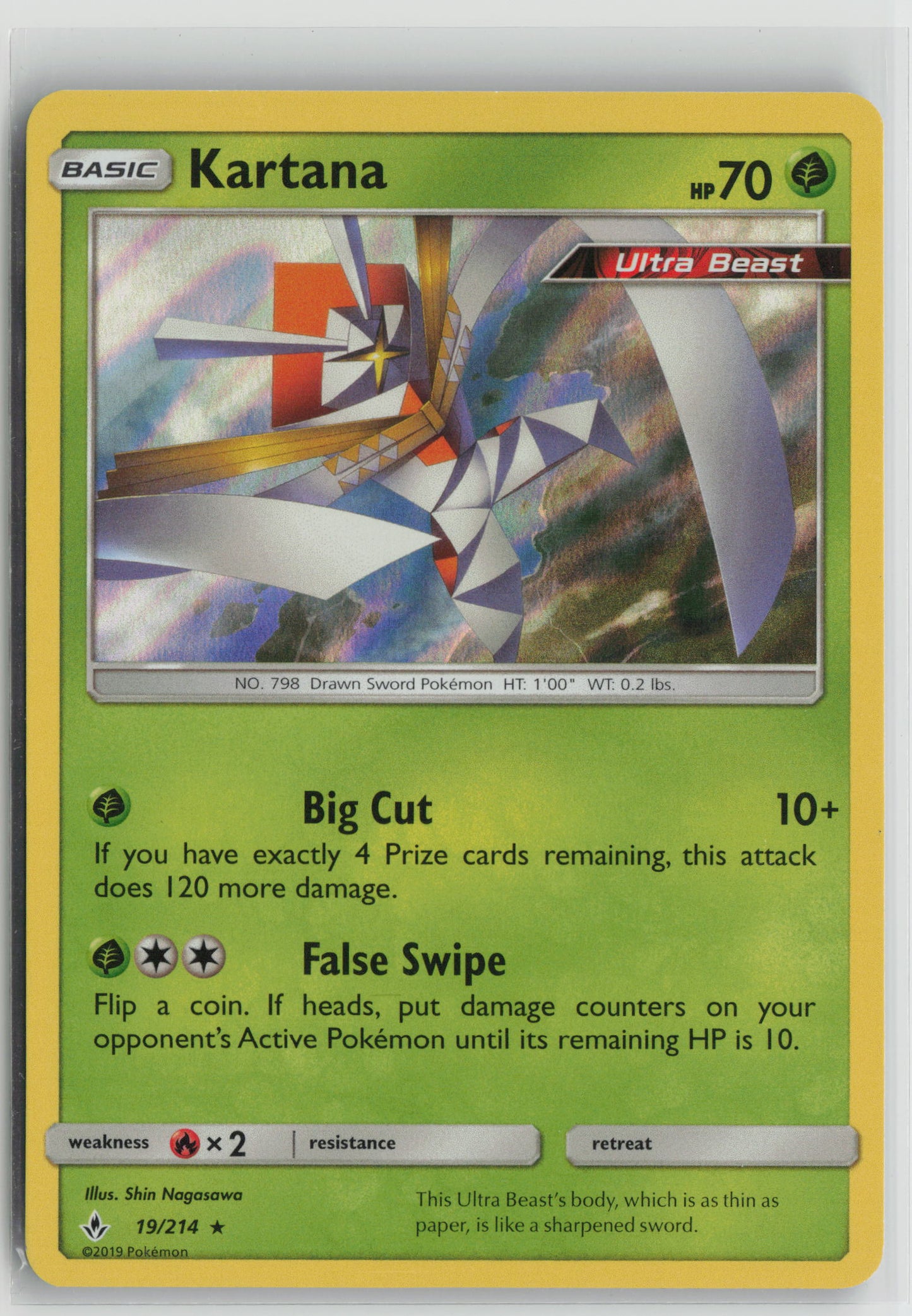 Kartana Holo Rare Holo SM10 19/214 NM