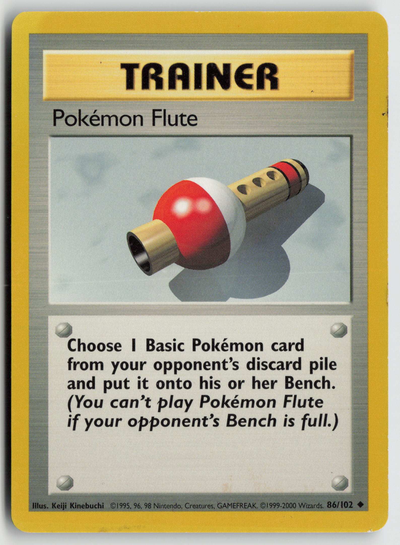 Pokemon Flute Uncommon Base Set 086/102 HP