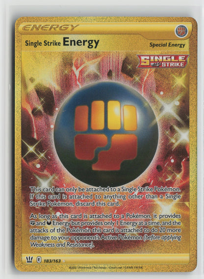 Single Strike Energy (Secret) Secret Rare Holo SWSH05 183/163 NM