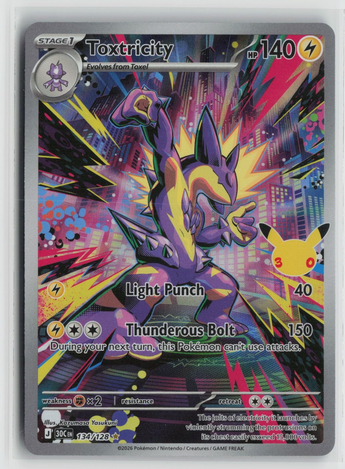 Toxtricity Illustration Rare Holo 30C 134/128 NM