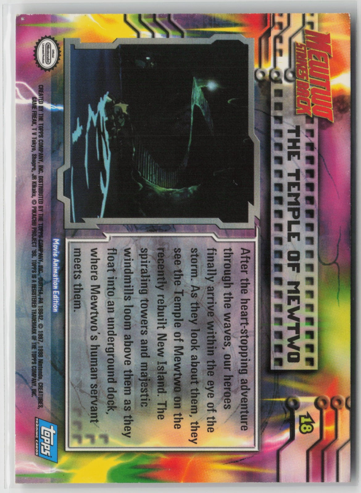 Topps The Temple of Mewtwo Mewtwo Strikes Back #18 LP (Back)