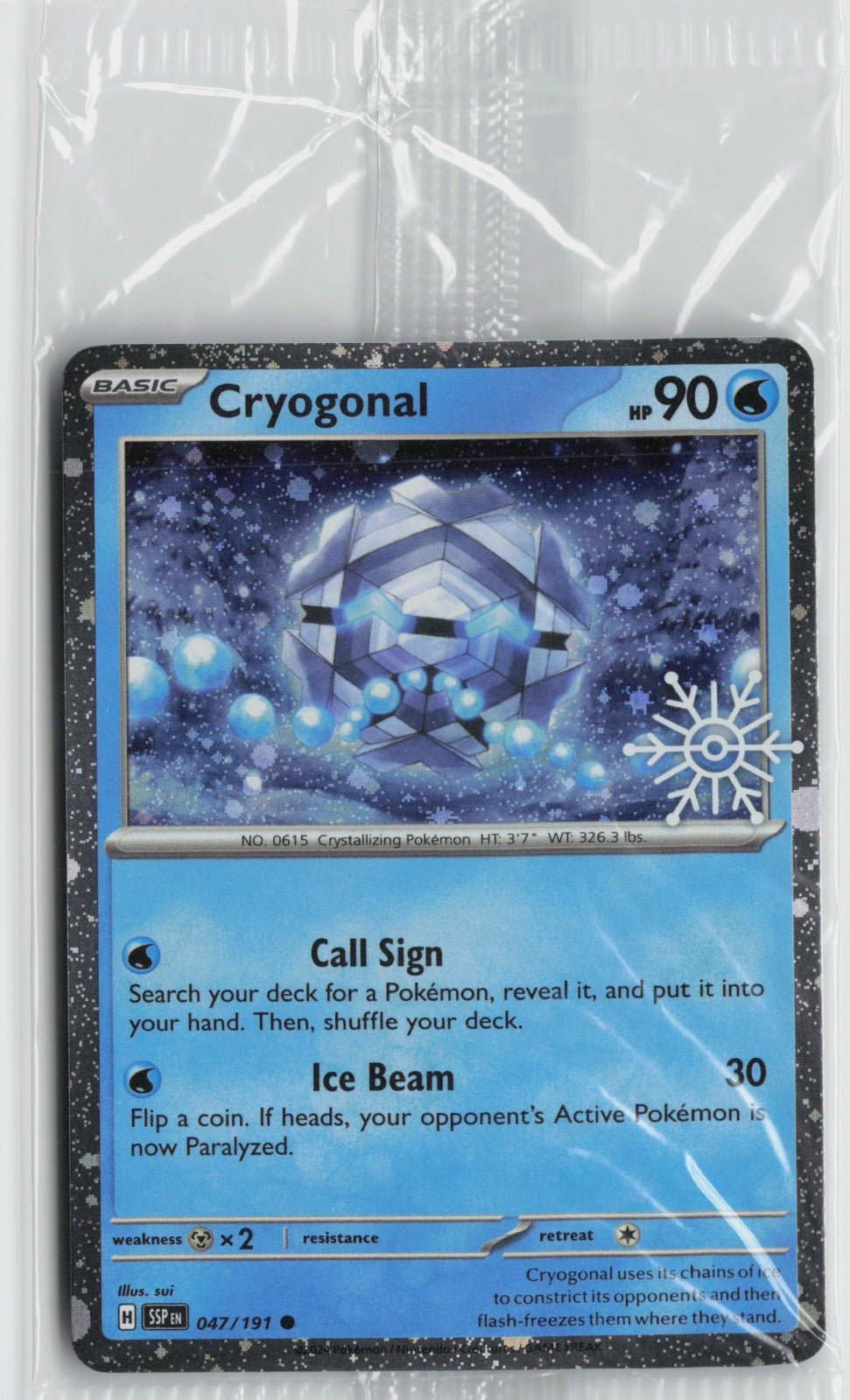 Cryogonal (Holiday Calendar) Common Holo MCAP 047/191 NM - SEALED