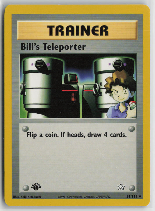 1st edition Bill's Teleporter Uncommon Neo Genesis 091/111 NM