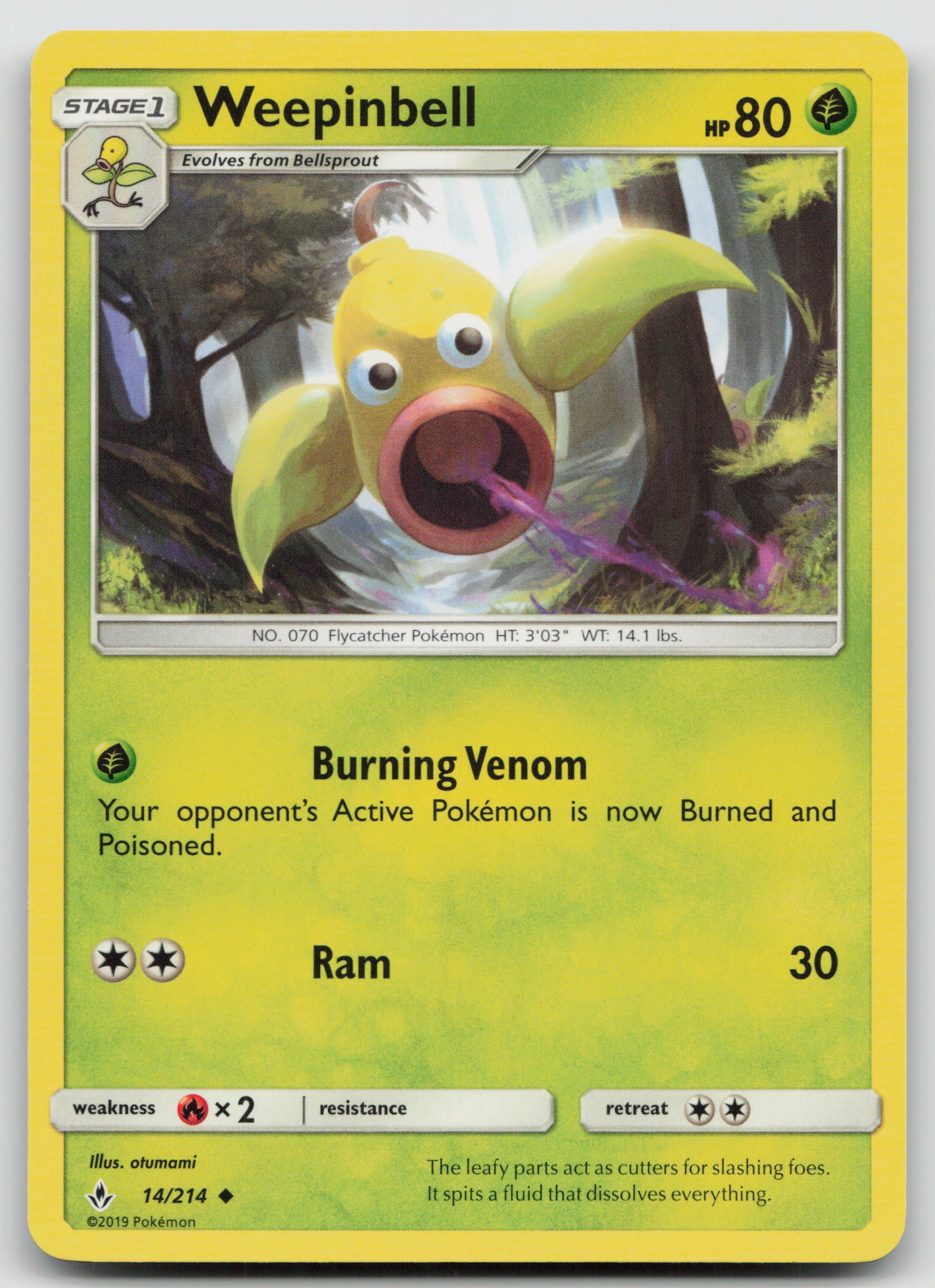 Weepinbell Uncommon Normal SM10 14/214 NM