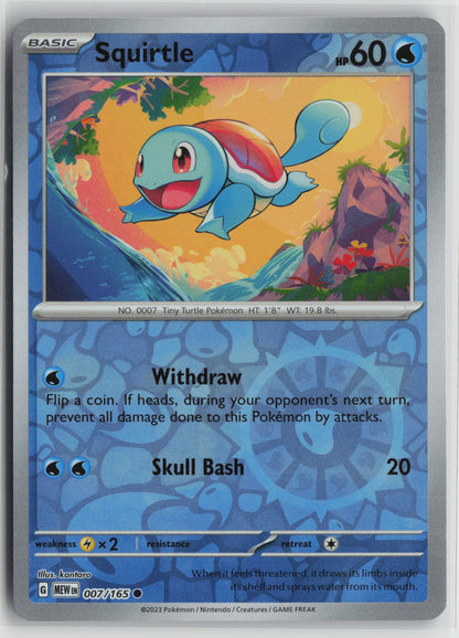 Squirtle - Common Reverse Holo MEW 007/165 NM
