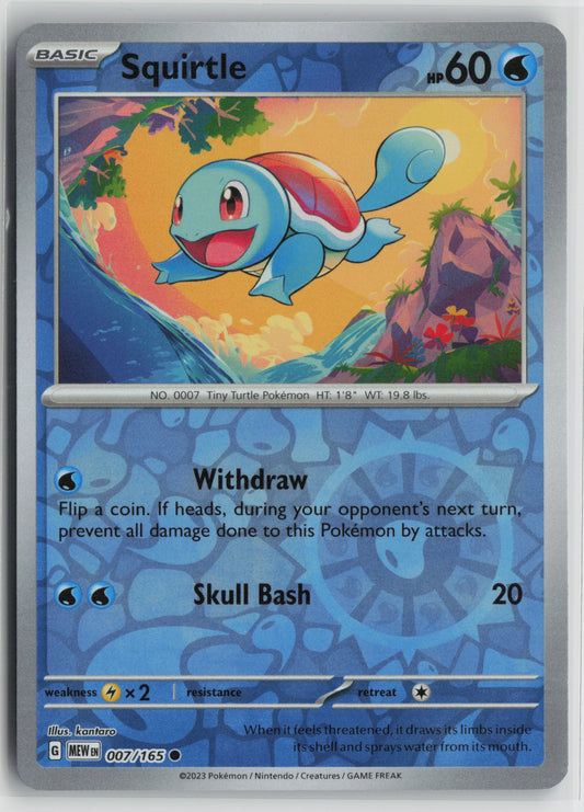 Squirtle - Common Reverse Holo MEW 007/165 NM