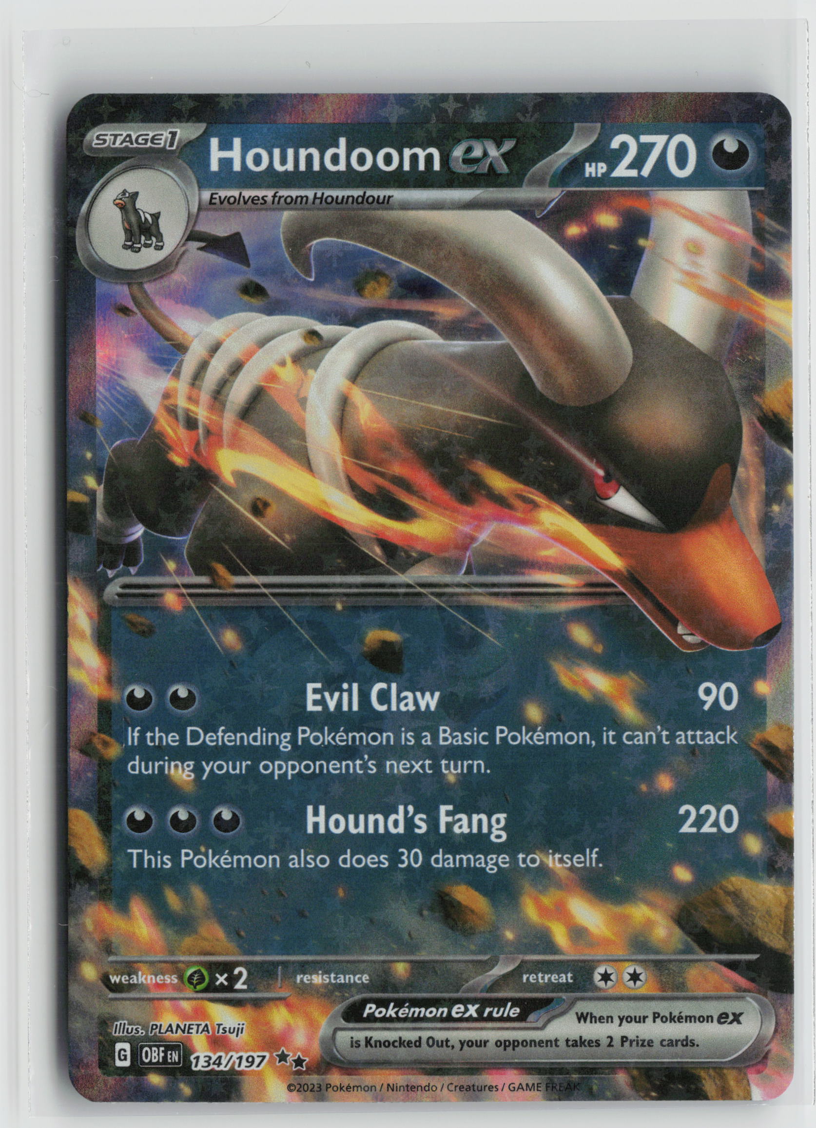 Houndoom ex Double Rare SV03: Obsidian Flames 134/197 NM-B