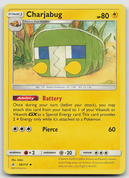 Charjabug Uncommon Normal SM10 58/214 NM