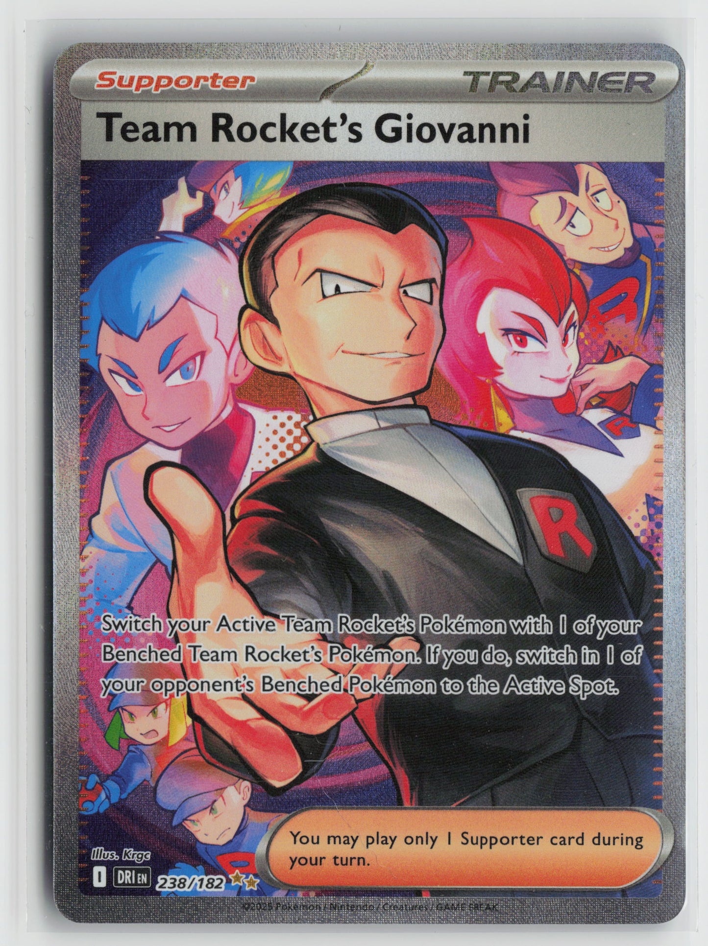 Team Rocket's Giovanni Special Illustration Rare Holo DRI 238/182 NM