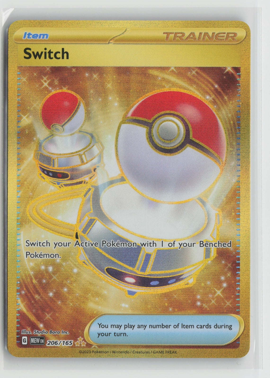 Switch - Hyper Rare Holo MEW 206/165 NM