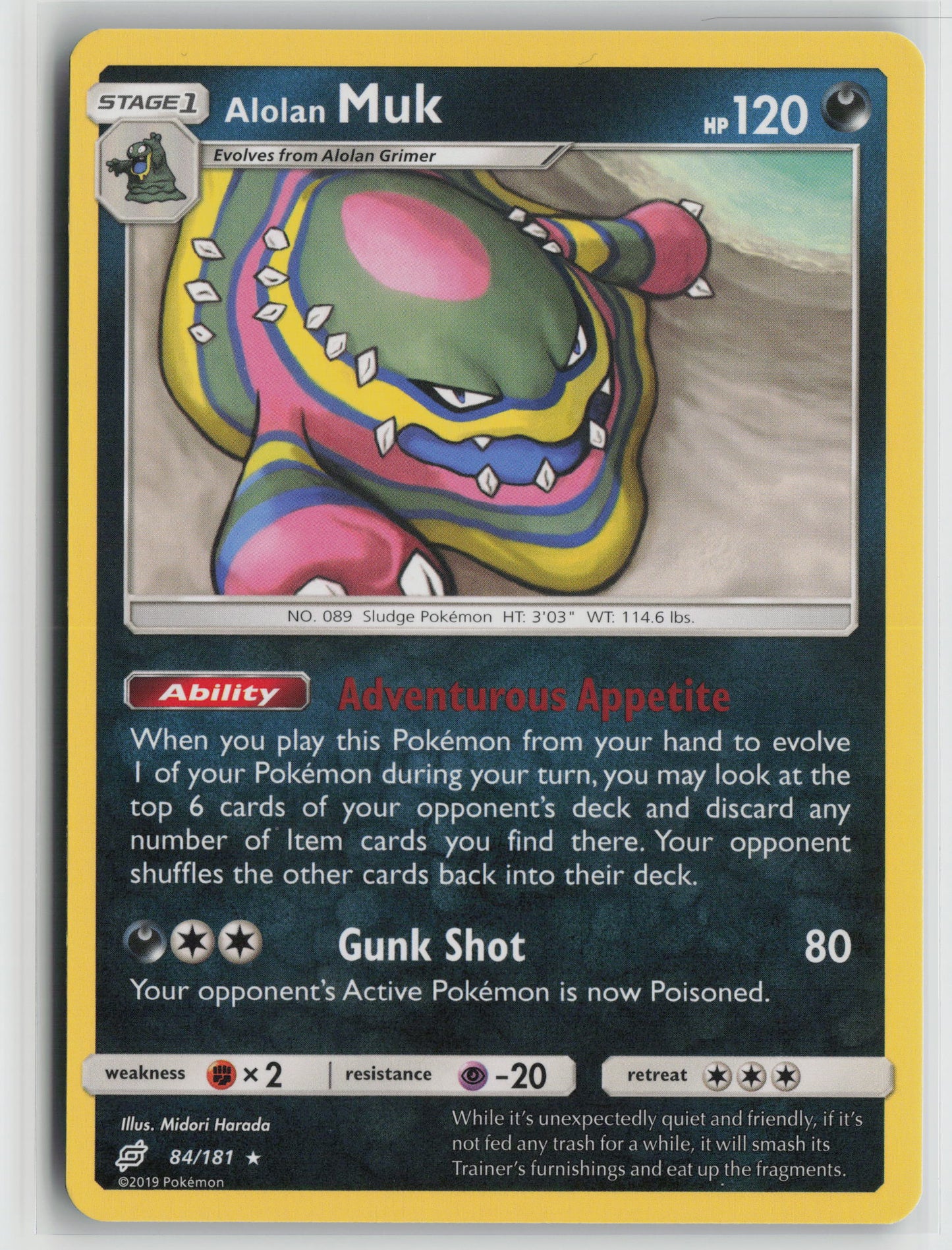 Alolan Muk Rare SM - Team Up 84/181 NM