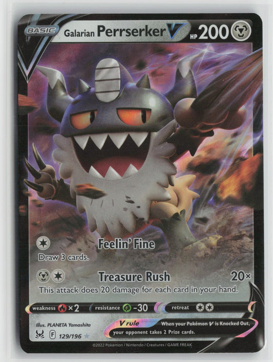 Galarian Perrserker V Ultra Rare Holo SWSH11 129/196 NM