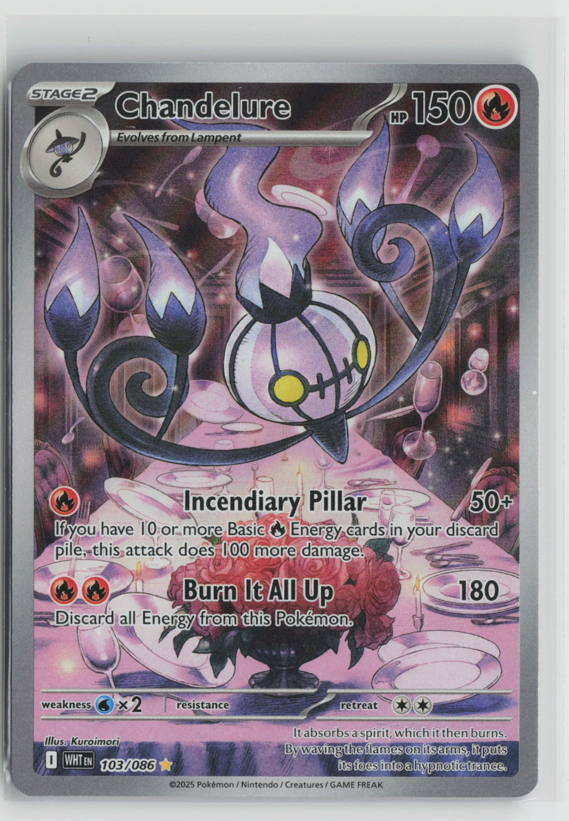 Chandelure Illustration Rare Holo WHT 103/086 NM