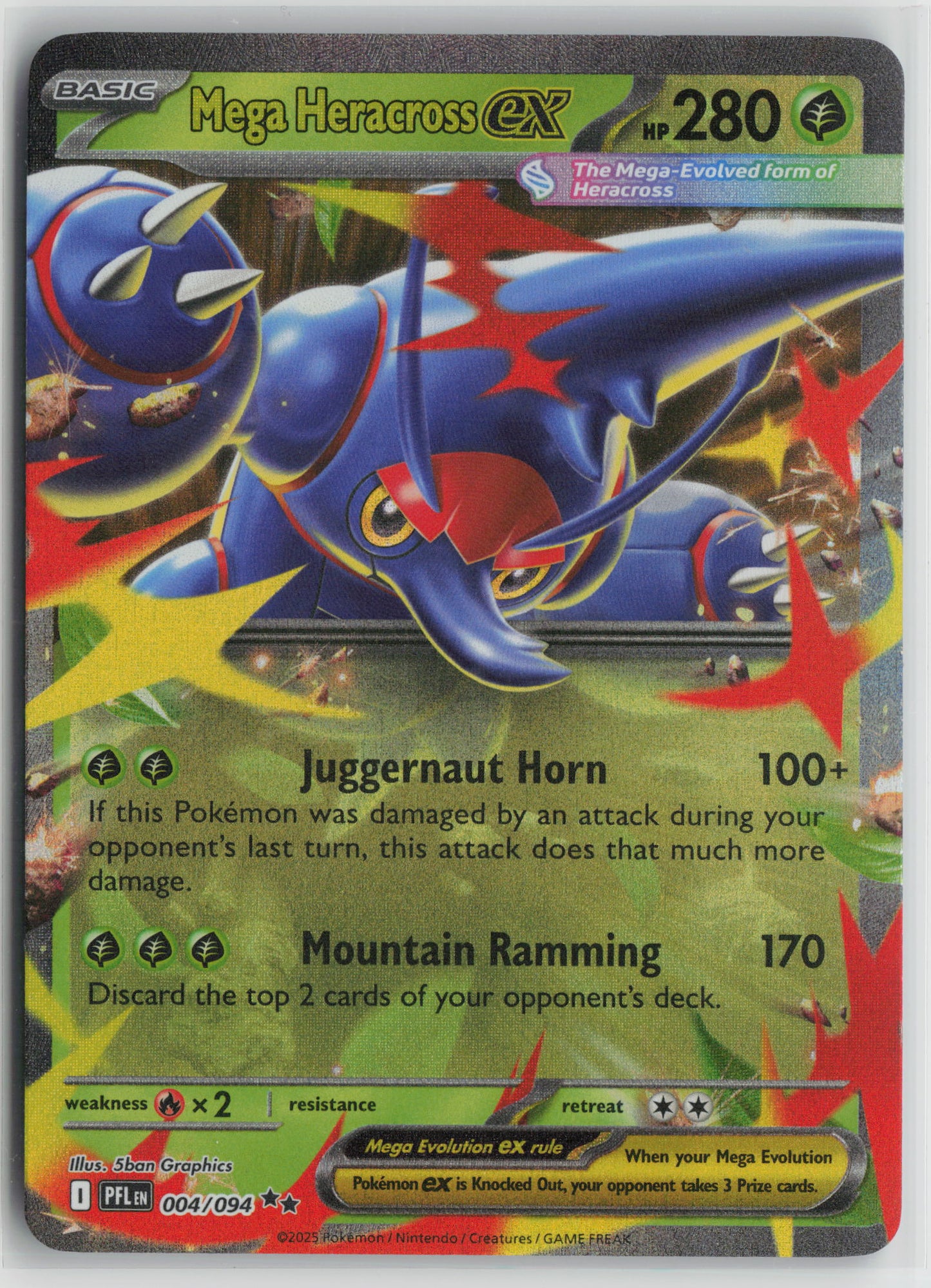 Mega Heracross ex - Double Rare ME02: Phantasmal Flames 004/094 NM- B2
