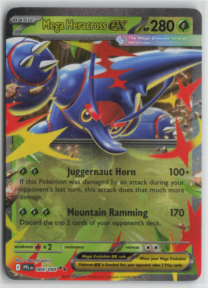 Mega Heracross ex - Double Rare ME02: Phantasmal Flames 004/094 NM- B2