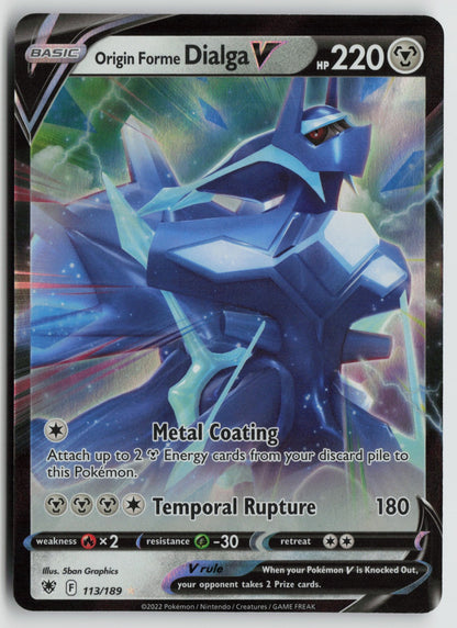 Origin Forme Dialga V Ultra Rare Holo SWSH10 113/189 NM