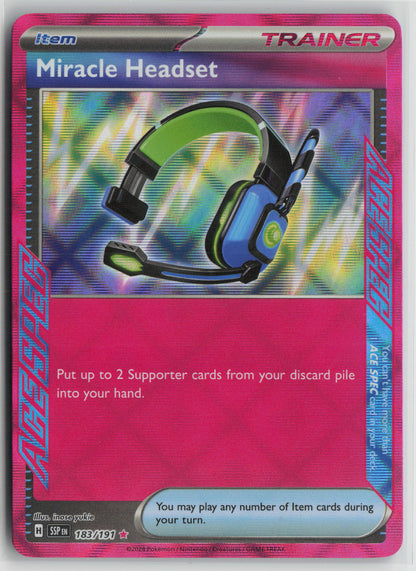 Miracle Headset ACE SPEC Rare SV08: Surging Sparks 183/191 NM