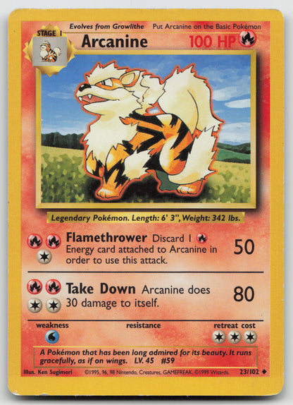 Arcanine Uncommon Normal BS 023/102 HP
