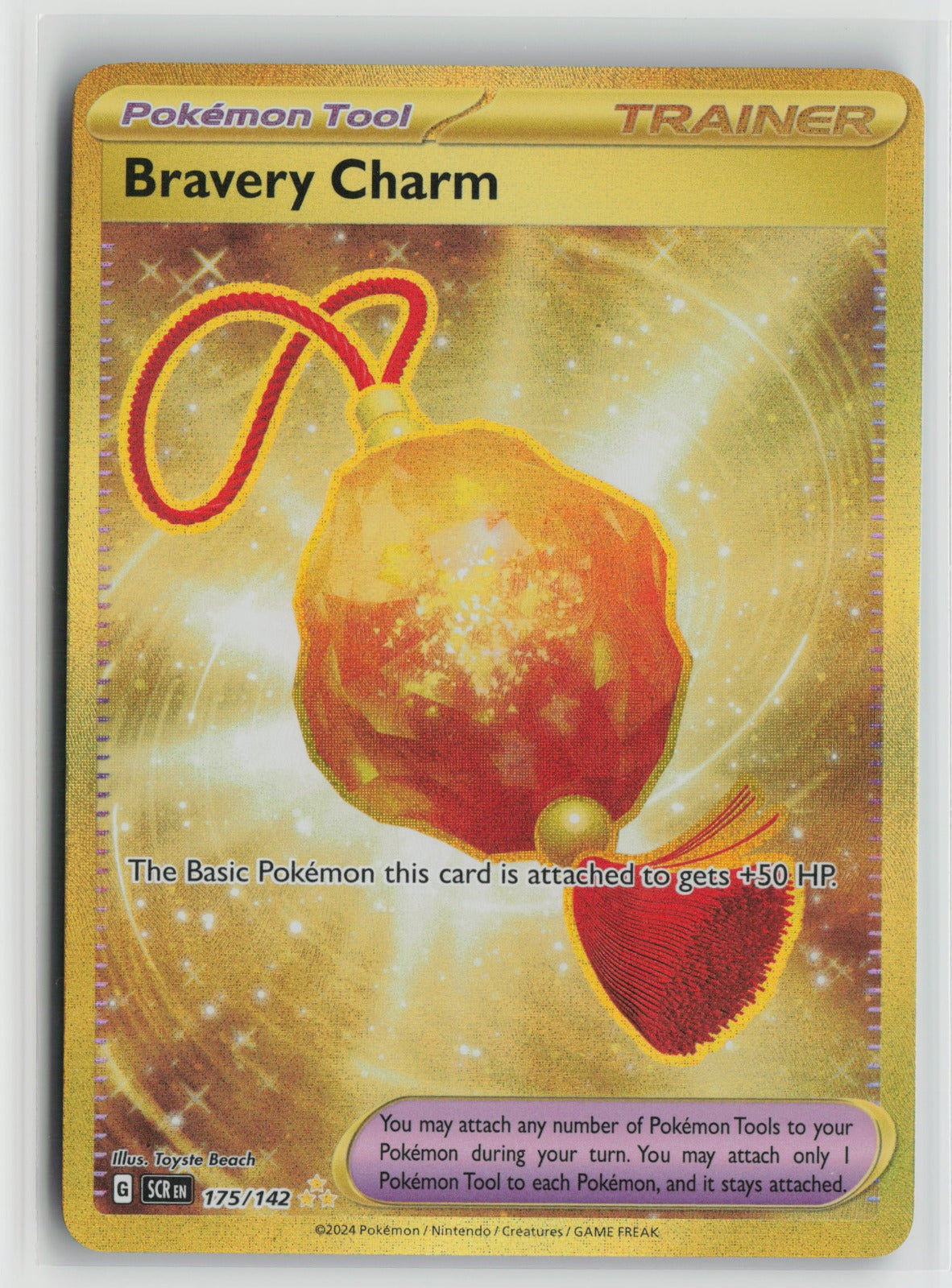 Bravery Charm Hyper Rare Holo SCR 175/142 NM