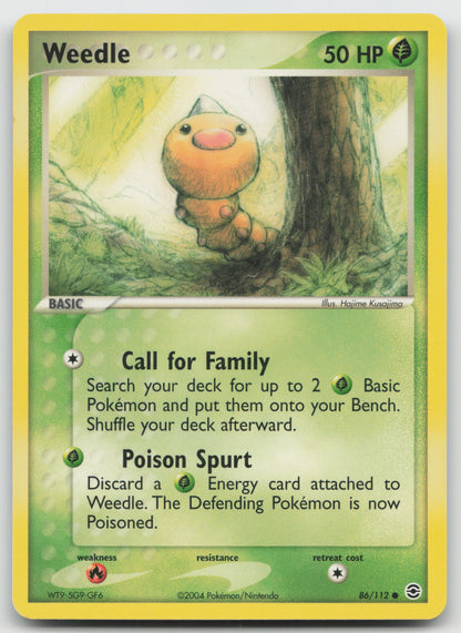 Weedle Common FireRed & LeafGreen 86/112 LP