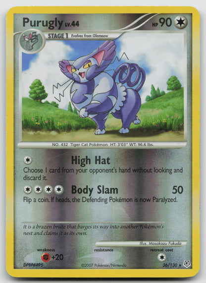 Purugly Rare Reverse Holo DP 36/130 LP